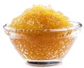Pike caviar or roe in the bowl on white background Royalty Free Stock Photo