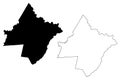 Pike County, Commonwealth of Pennsylvania U.S. county, United States of America, USA, U.S., US map vector illustration, scribble