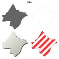 Pike County, Pennsylvania outline map set