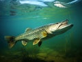 Ai Generated illustration Wildlife Concept of The Pike (Esox Lucius) Royalty Free Stock Photo