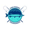 Pike fishing badge Royalty Free Stock Photo