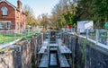 Pike Lock on the Stroudwater canal in the process of restoration. Stroud, England, Cotswolds, UK