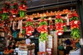 Pike Place Market, Seattle, Washington. Hanging ristras. Royalty Free Stock Photo