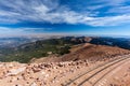 Pikes Peak Cog railway from top of Pike Peak, Colorado Springs, Royalty Free Stock Photo