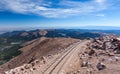 Pikes Peak Cog railway from top of Pike Peak, Colorado Springs, Royalty Free Stock Photo