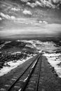 Pikes peak cog railway in winter Royalty Free Stock Photo