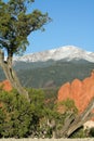 Pikes Peak from the Garden of the Gods Royalty Free Stock Photo