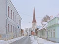 Pikk street, main street of the town of Rakvere Royalty Free Stock Photo