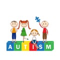 Autism awareness day. Colorful illustration. White background