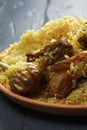 Pilaf with lamb closeup Royalty Free Stock Photo