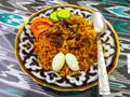 Pilaf made from carrots and rice