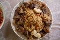 Pilaf - traditional dish with rice and meat