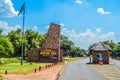 Pilanesberg national park Manyane entrance gate to the big five game reserve in north west province South Africa