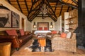 Interior of the luxury lodge the Tshukudu Bush Lodge. Royalty Free Stock Photo