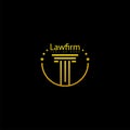 pilar lawfirm logo with gold luxury vector icon element isolated