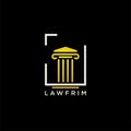 pilar lawfirm logo with gold luxury vector icon element isolated Royalty Free Stock Photo