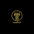 pilar lawfirm logo with gold luxury vector icon element isolated Royalty Free Stock Photo