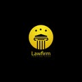 pilar lawfirm logo with gold luxury vector icon element isolated