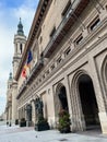 Pilar Square - located in the center of Zaragoza Royalty Free Stock Photo