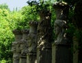 Pilasters statues of Gods. Bomarzo. Italy Royalty Free Stock Photo