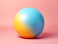 Pilates ball or fitness ball on pink background, copy space. Sport, healthy and active lifestyle, fit women concept. Gymnastics