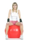 Pilates ball - fitness girl Royalty Free Stock Photo