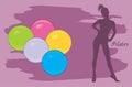 Pilates colored balls. Background Royalty Free Stock Photo