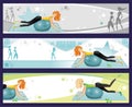 Pilates exercise banners.