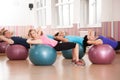 Pilates exercise with fitness balls