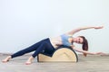 Pilates, fitness, sport, training and people Royalty Free Stock Photo