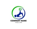 Pilates gymnastics logo icon vector template