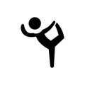Pilates - gymnastics - practice - exercise icon, vector illustration, black sign on isolated background