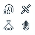 pilates line icons. linear set. quality vector line set such as hand, exercise, wheel