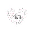 Pilates poses in shape of a heart.Ideal for greeting cards, wall decor, textile design