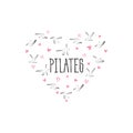 Pilates poses in shape of a heart.Ideal for greeting cards, wall decor, textile design