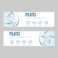 Pilates web banners vector template