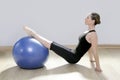 Pilates woman stability ball gym fitness yoga Royalty Free Stock Photo
