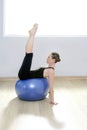 Pilates woman stability ball gym fitness yoga