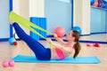 Pilates woman teaser rubber band exercise Royalty Free Stock Photo