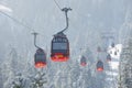 Pilatus cable car leading to Pilatus mountain, Lucern, Switzerland.