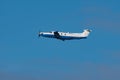 Pilatus PC-12 NG airplane leaving from Zurich in Switzerland