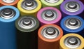 Pile of AA size batteries Royalty Free Stock Photo