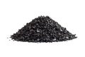 Pile of activated carbon granules for water filtration with studio lighting Royalty Free Stock Photo