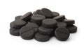 Pile of activated charcoal pills