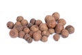 Pile Allspice isolated on white background. Royalty Free Stock Photo