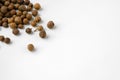 Pile of allspice isolated on white background close up