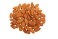 Pile of almonds isolated