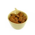 Pile of Almonds seed isolated Royalty Free Stock Photo