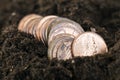 pile of American coins Royalty Free Stock Photo