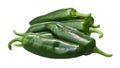 Pile of Anaheim chile peppers, paths Royalty Free Stock Photo